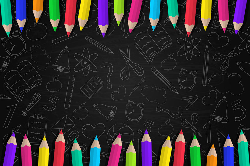 Buntstifte Lustige Skizze Schulhintergrund M5-81