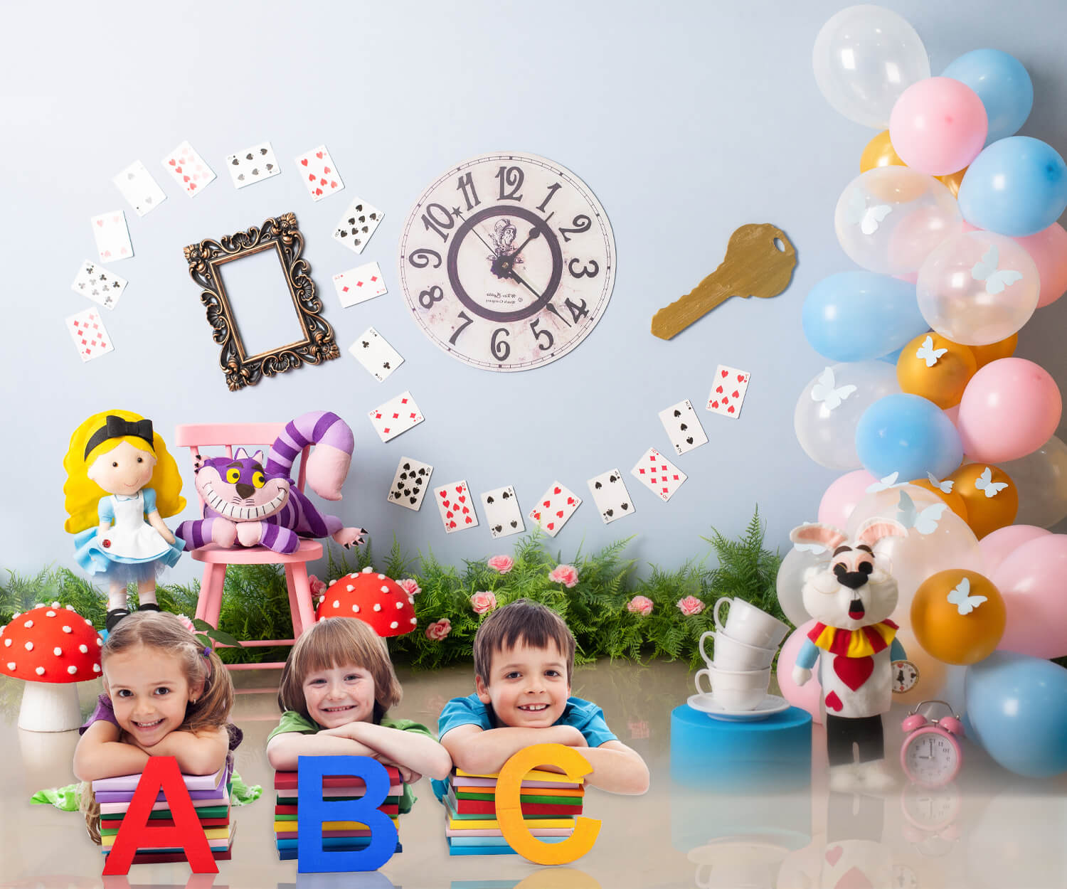 Cartoon Dekoration Zurück zur Schule Hintergrund M5-89