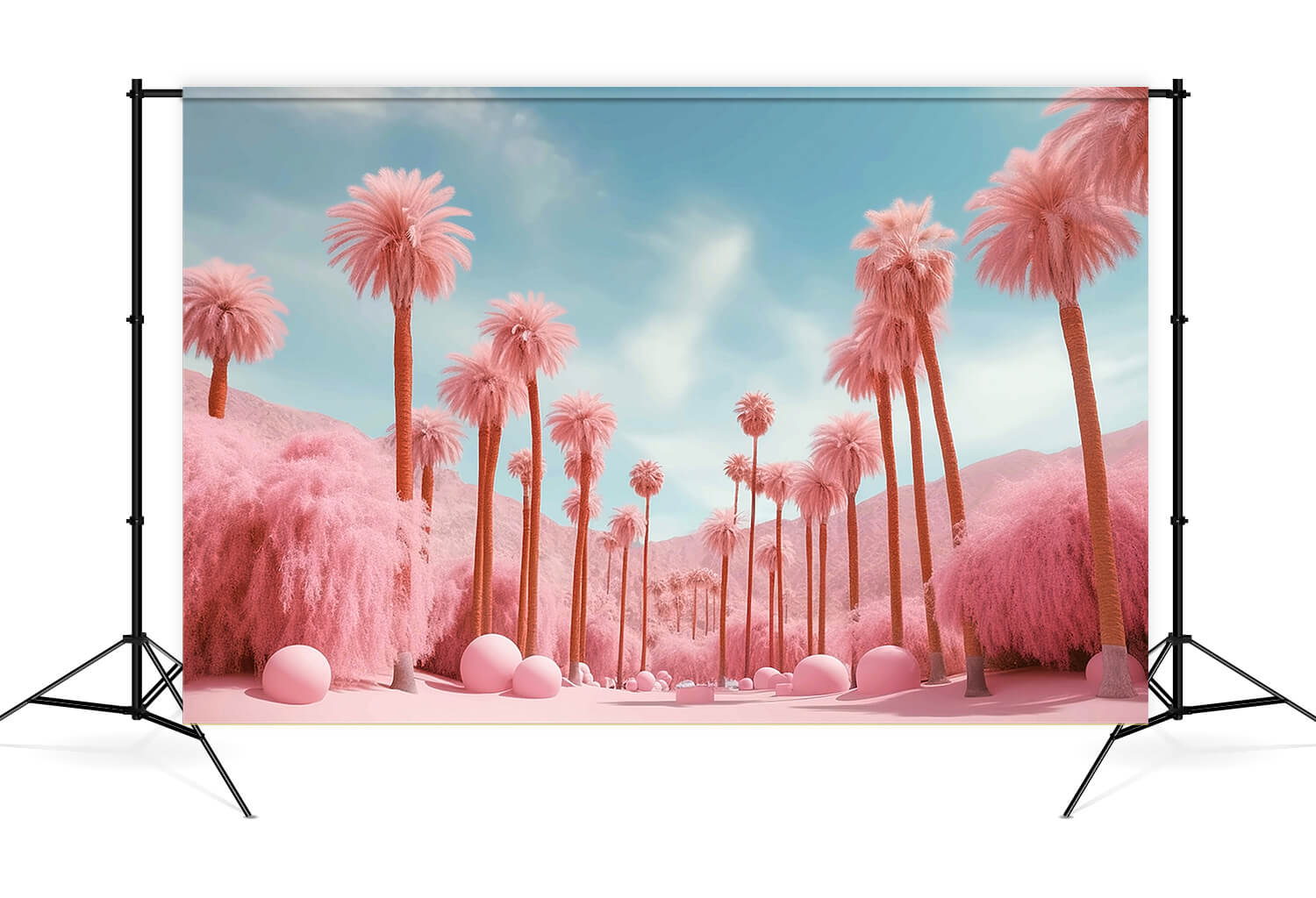 Mode Puppe Rosa Strand Palme Hintergrund M7-104