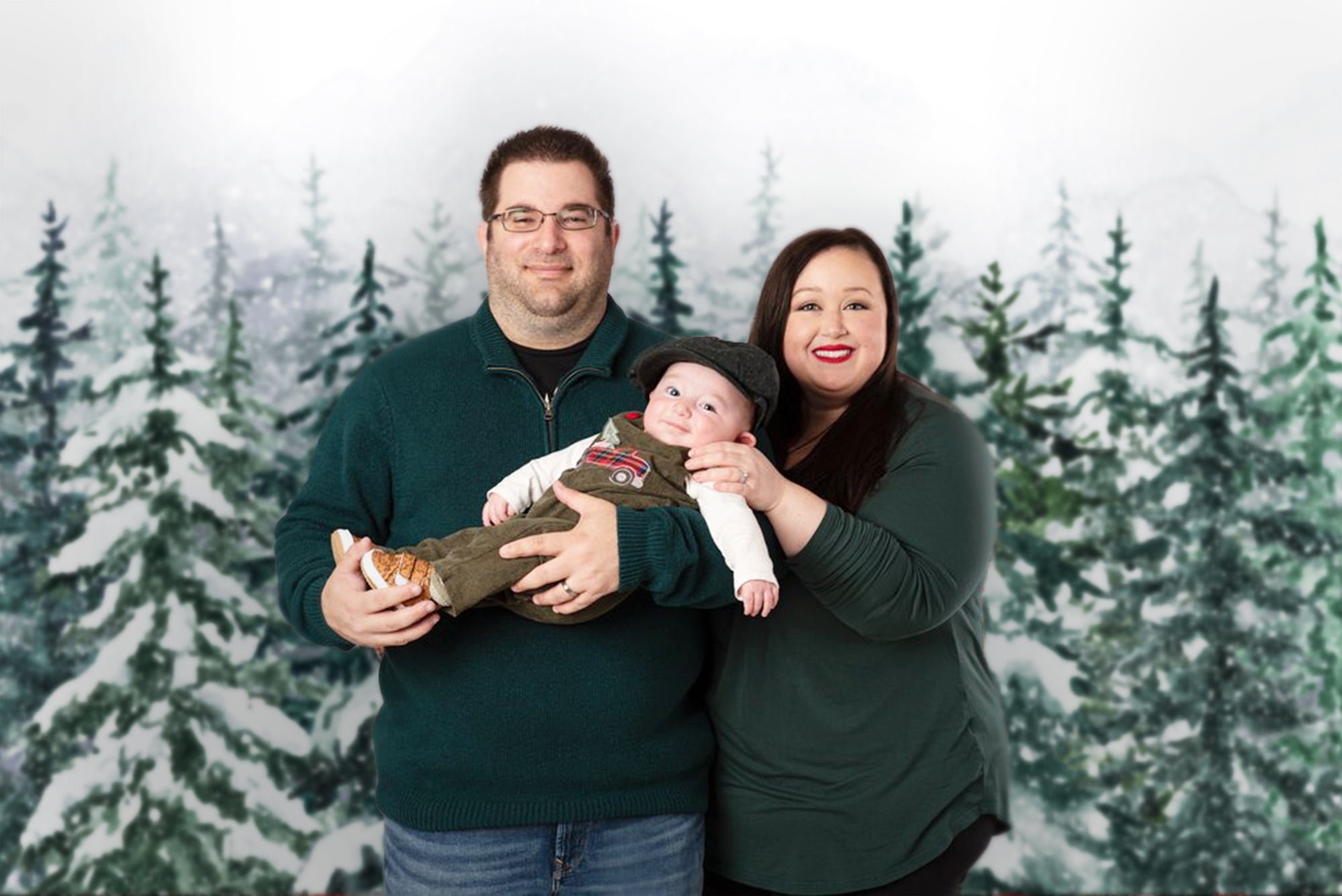 Leinwand Hintergrundbild Schneelandschaft Winter Pinienwald M7-43