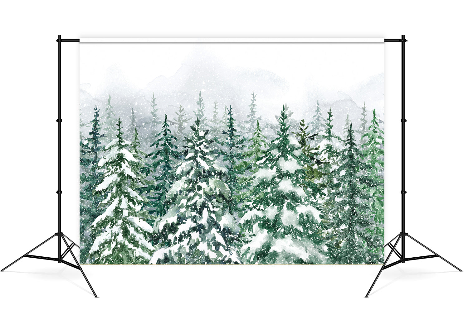 Leinwand Hintergrundbild Schneelandschaft Winter Pinienwald M7-43