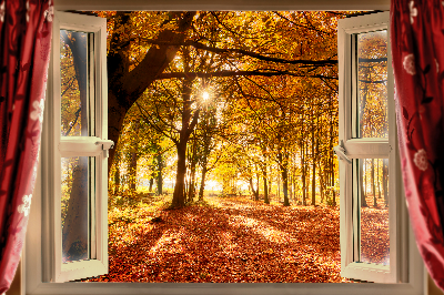 Hintergrundbild Herbst Wald Sonnenaufgang Fenster Landschaft M7-81