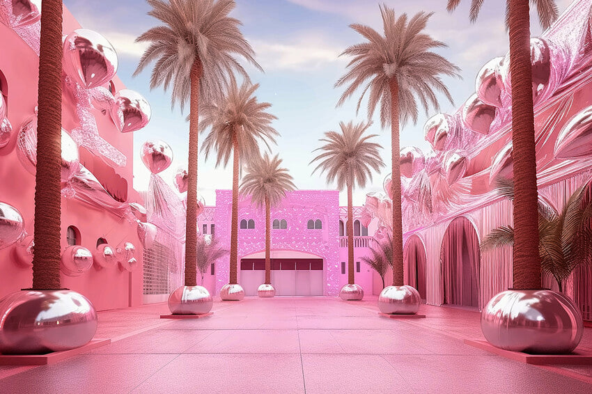 Modepuppe Rosa Prinzessin Strandhaus Hintergrund M7-96