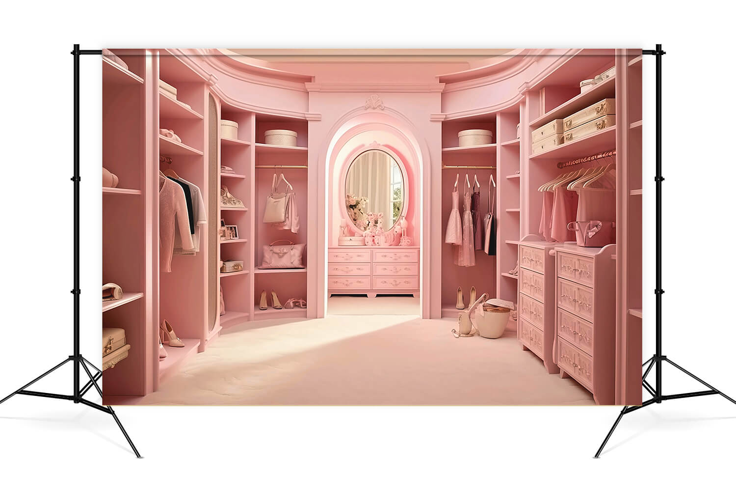 Fantasie Puppe Rosa verträumter Schrankkleid Hintergrund M7-98
