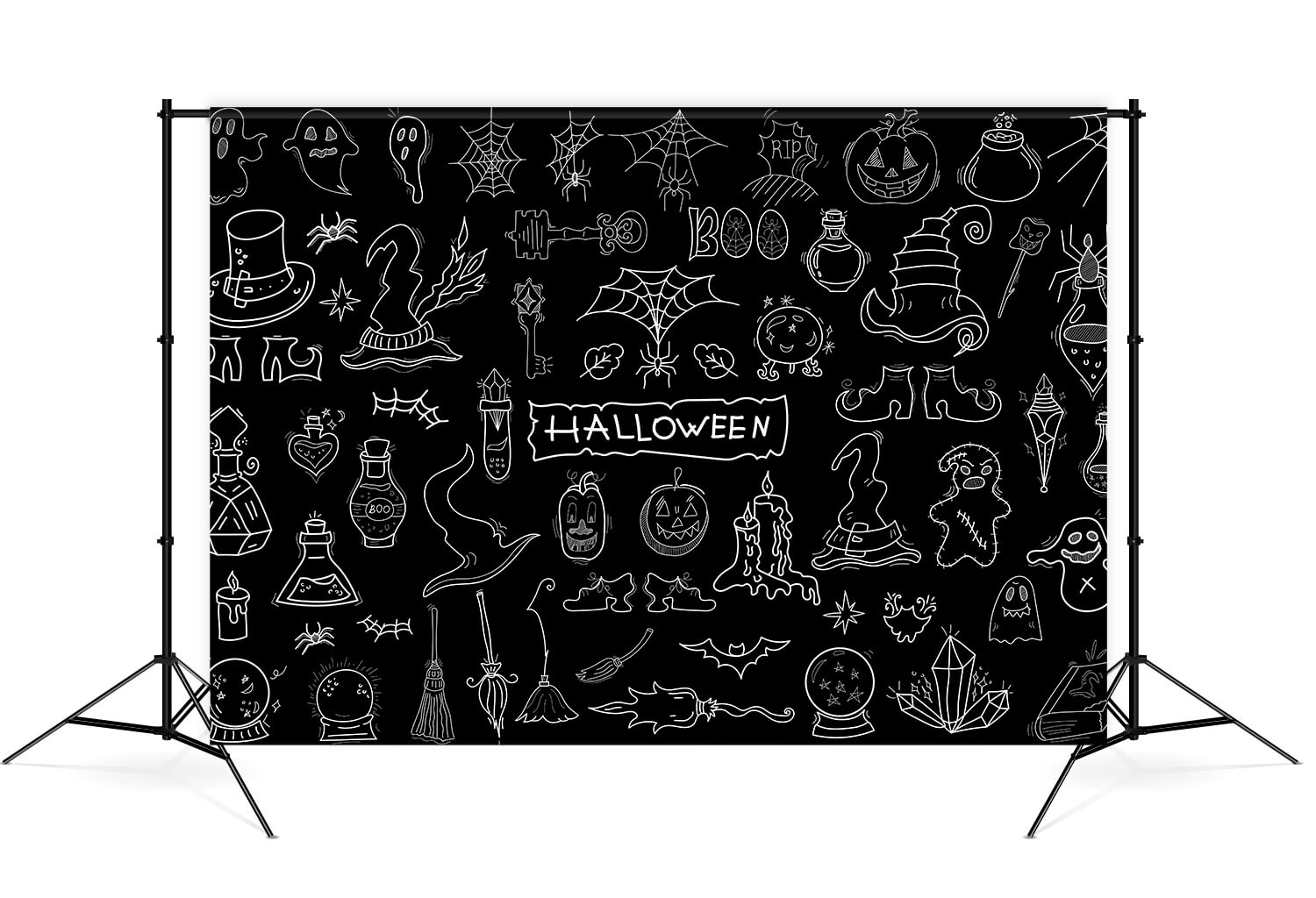 Halloween-Gekritzel Handgezeichnete Tafelkulisse M8-16