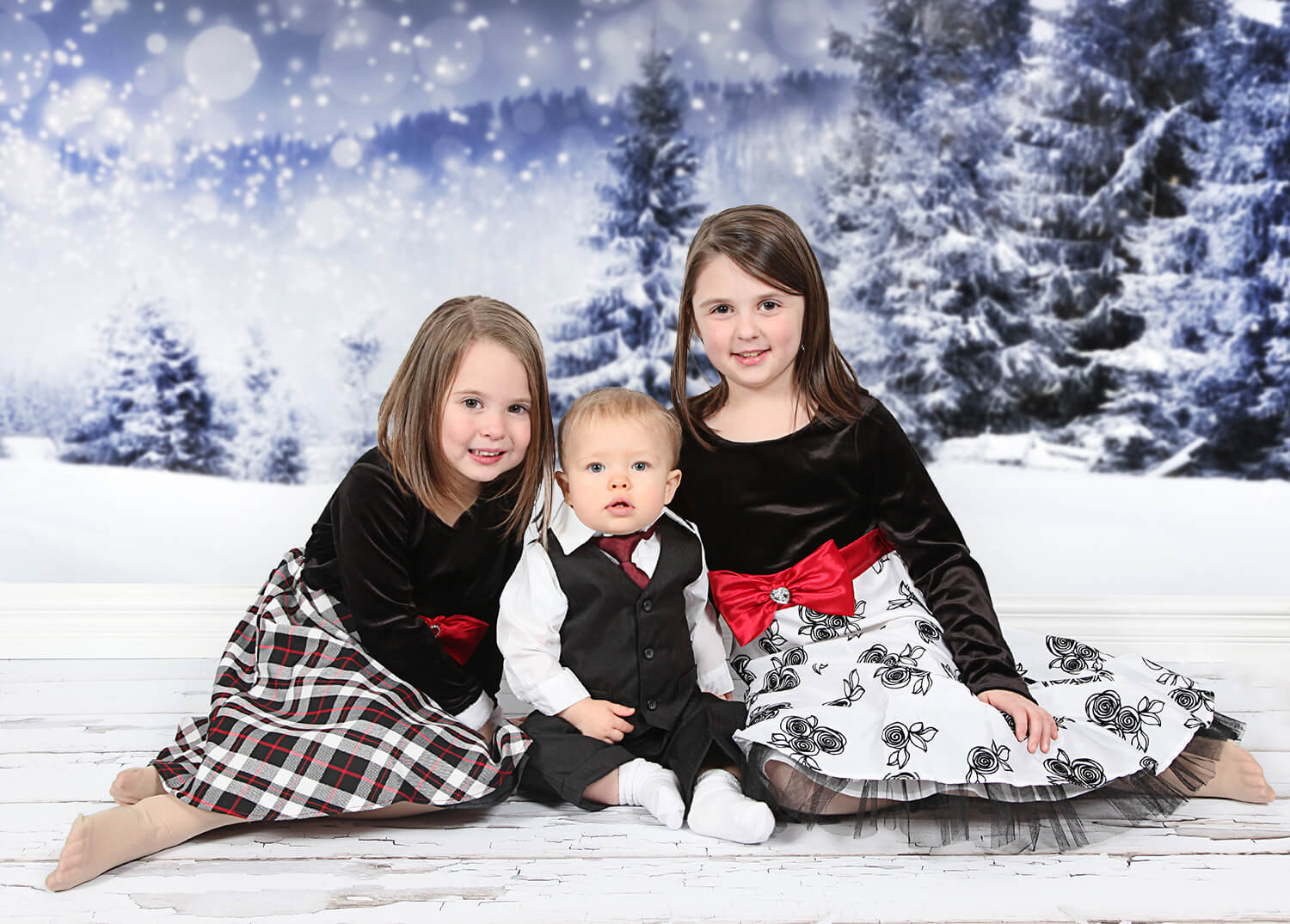 Verschneiter Winterwald Bäume Landschaft Kulisse M8-25