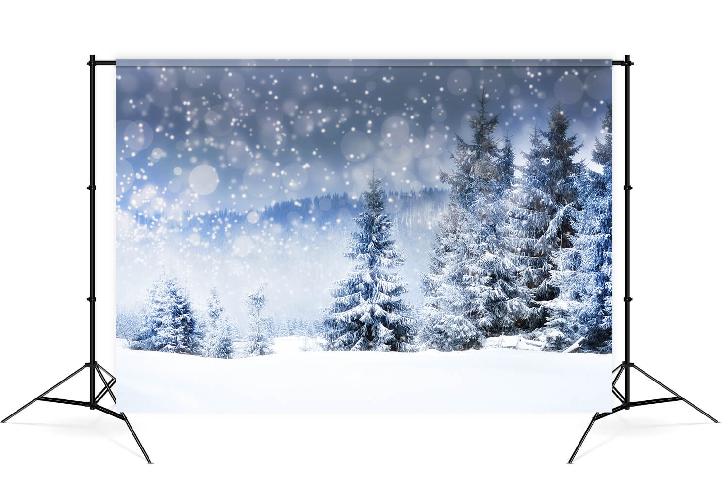 Verschneiter Winterwald Bäume Landschaft Kulisse M8-25