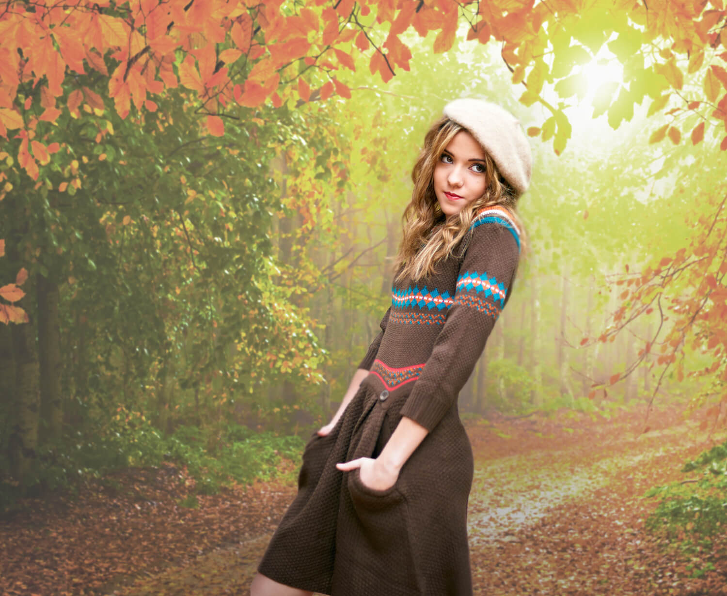 Herbst Wald Ahornblätter Kulisse Hintergrund M8-28