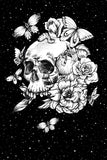 Gezeichnete Gothic Floral Totenkopf Halloween Hintergrund M8-44