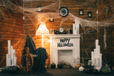 Halloween Gruseliges Zimmer Spinnennetz Hintergrund M8-49