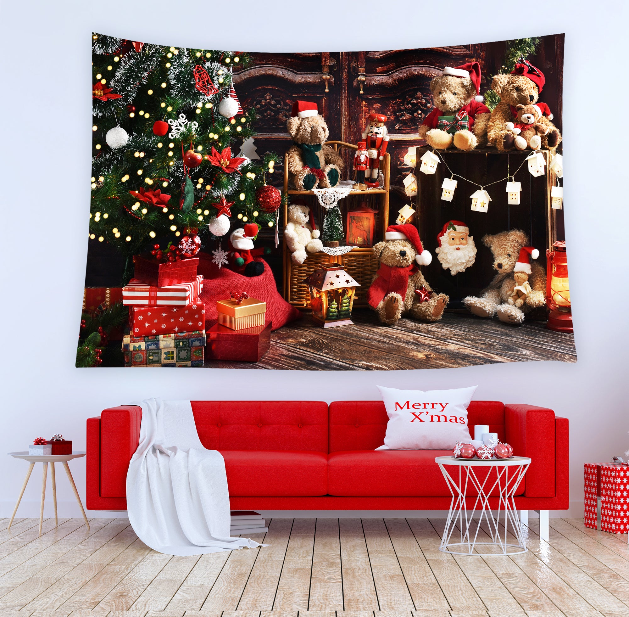 Weihnachten Teddybären Dekoration Wandteppich T-M8-61