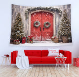 Weihnachtsdekoration rote Tür Wandteppich Wandbehang T-M8-65