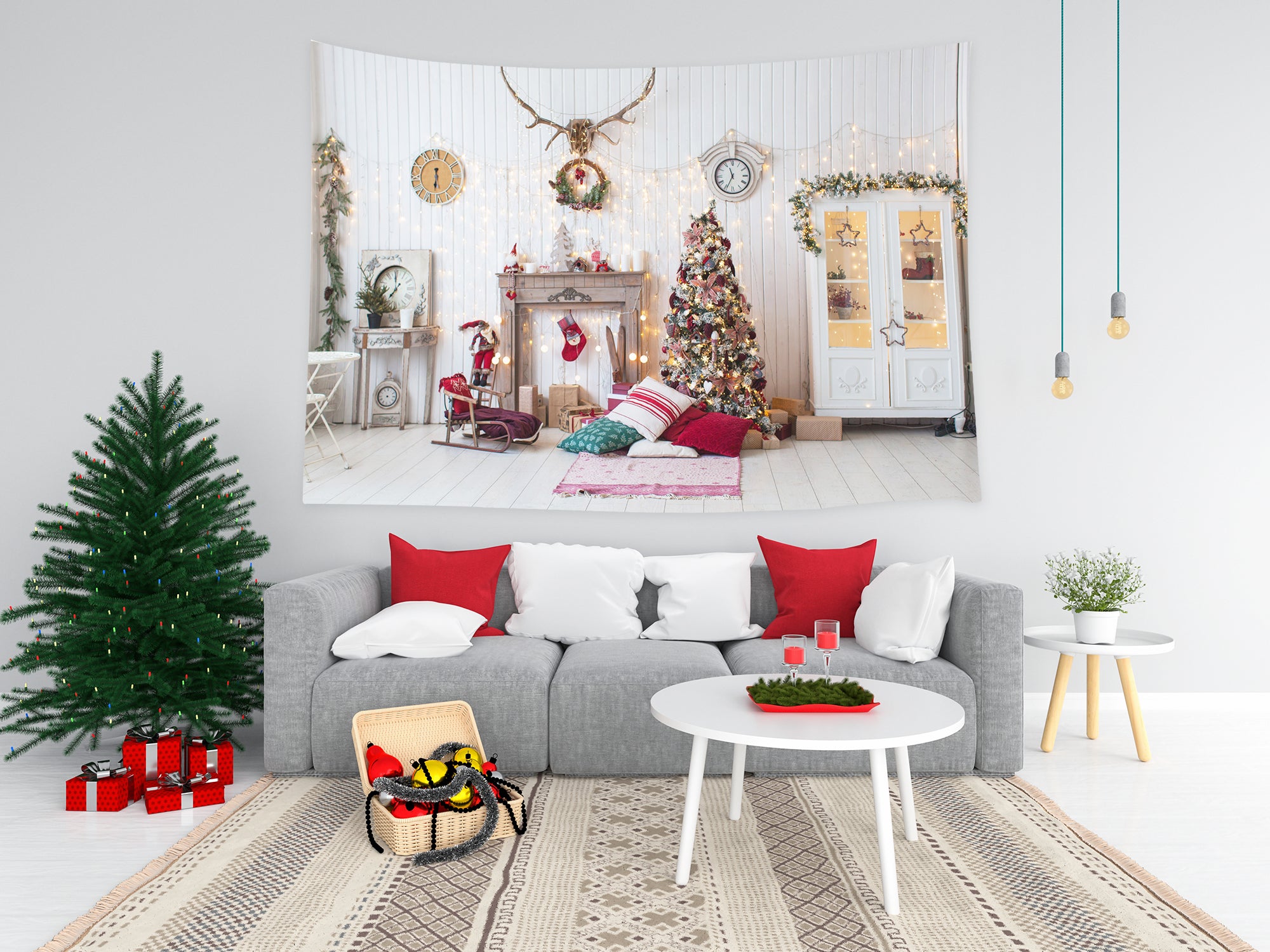 Weihnachten Wohnzimmer Dekoration Wandteppich Festival Geschenk T-M8-70