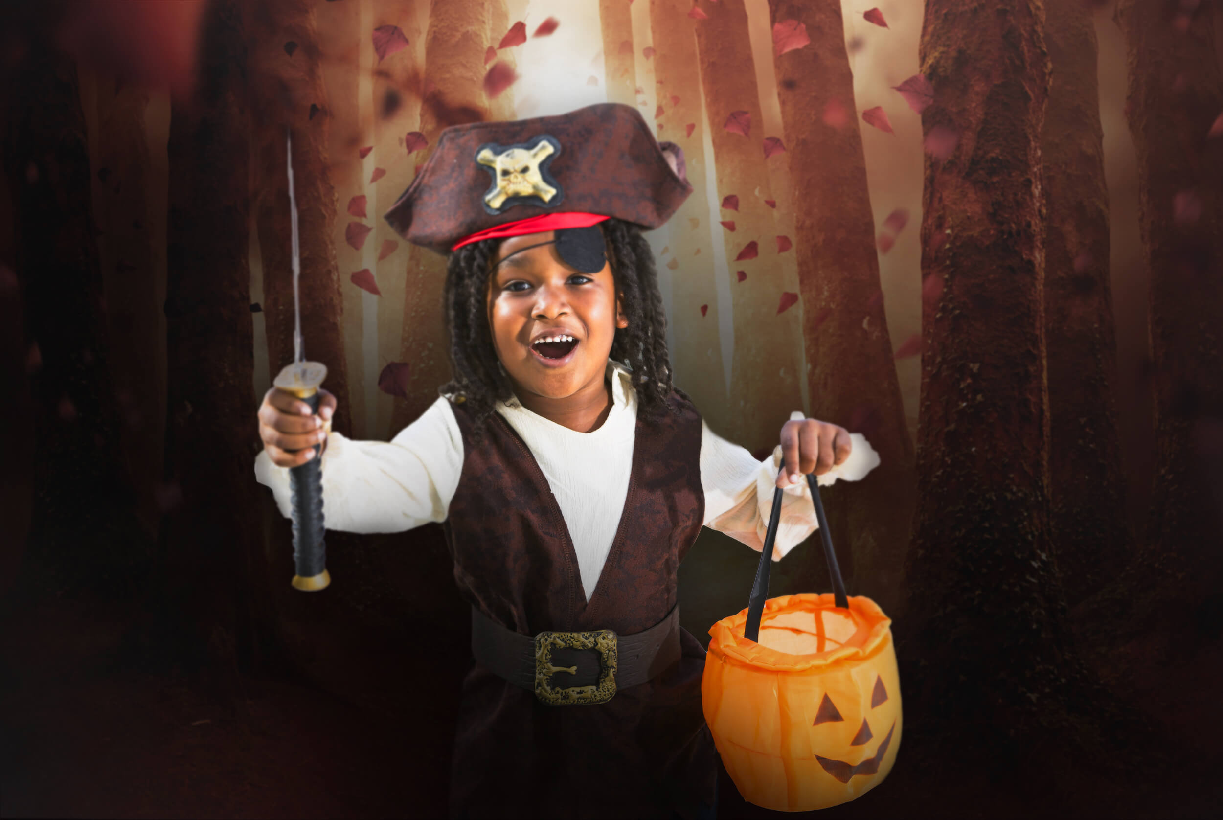 Herbst Wald Weg fallenden Blättern Hintergrund M9-31