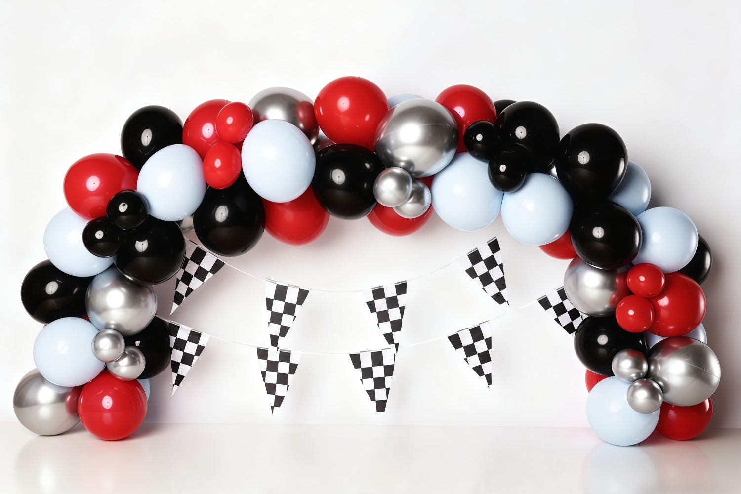 Cake Smash-Hintergründe Rennwagen Ballonbogen Geburtstag-Hintergrund MRR10-21