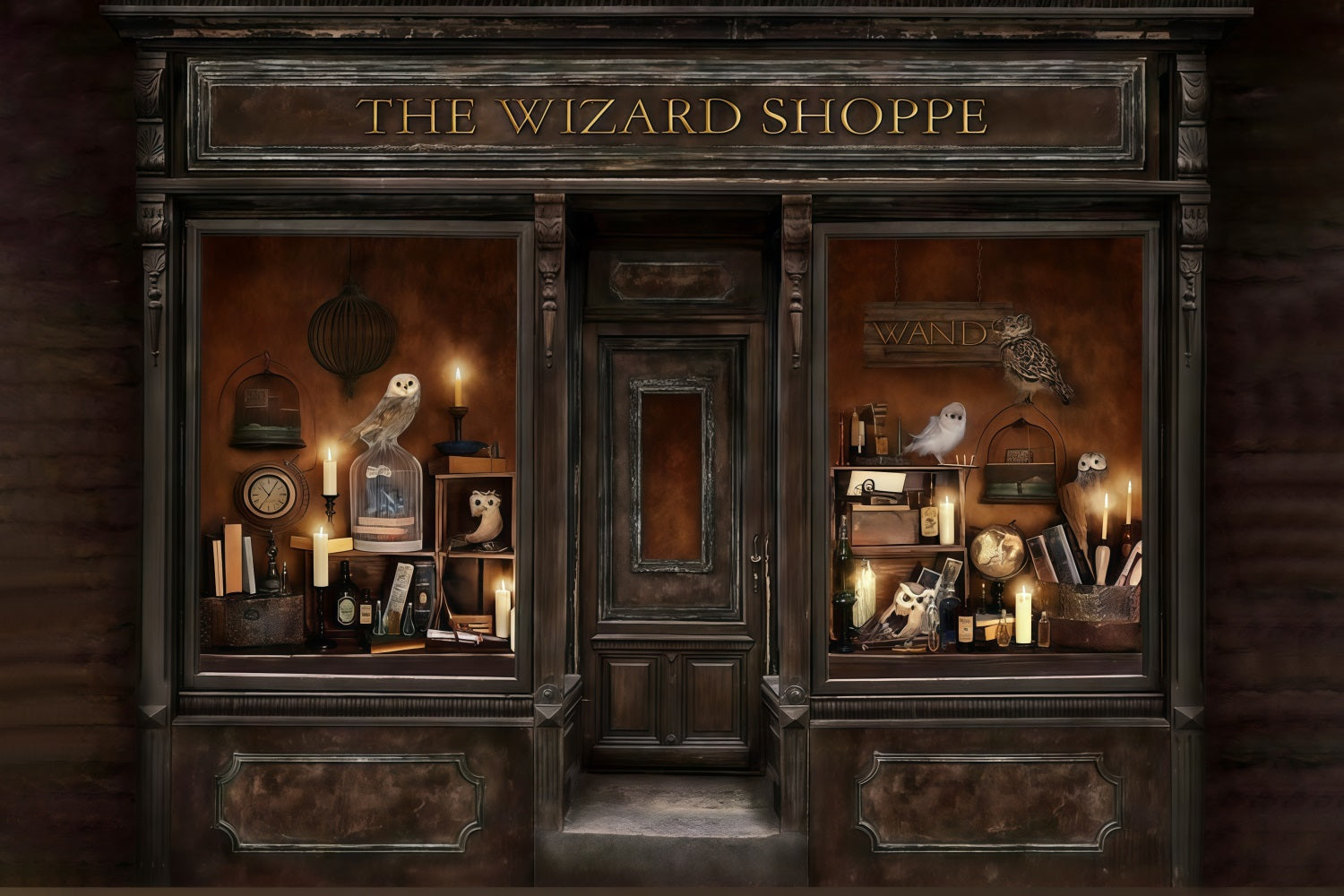 Halloween-Hintergrund Magischer Zauberer Schaufenster Halloween-Fotohintergrund MRR10-23