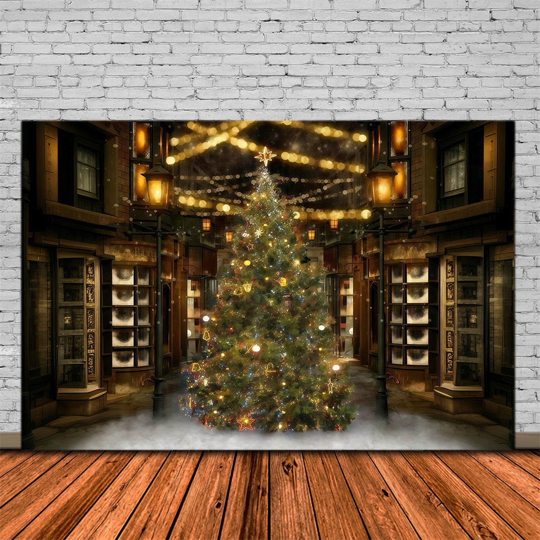 Weihnachtsbaumkulisse Festliche Nachtstraße Weihnachtskulisse MRR10-42