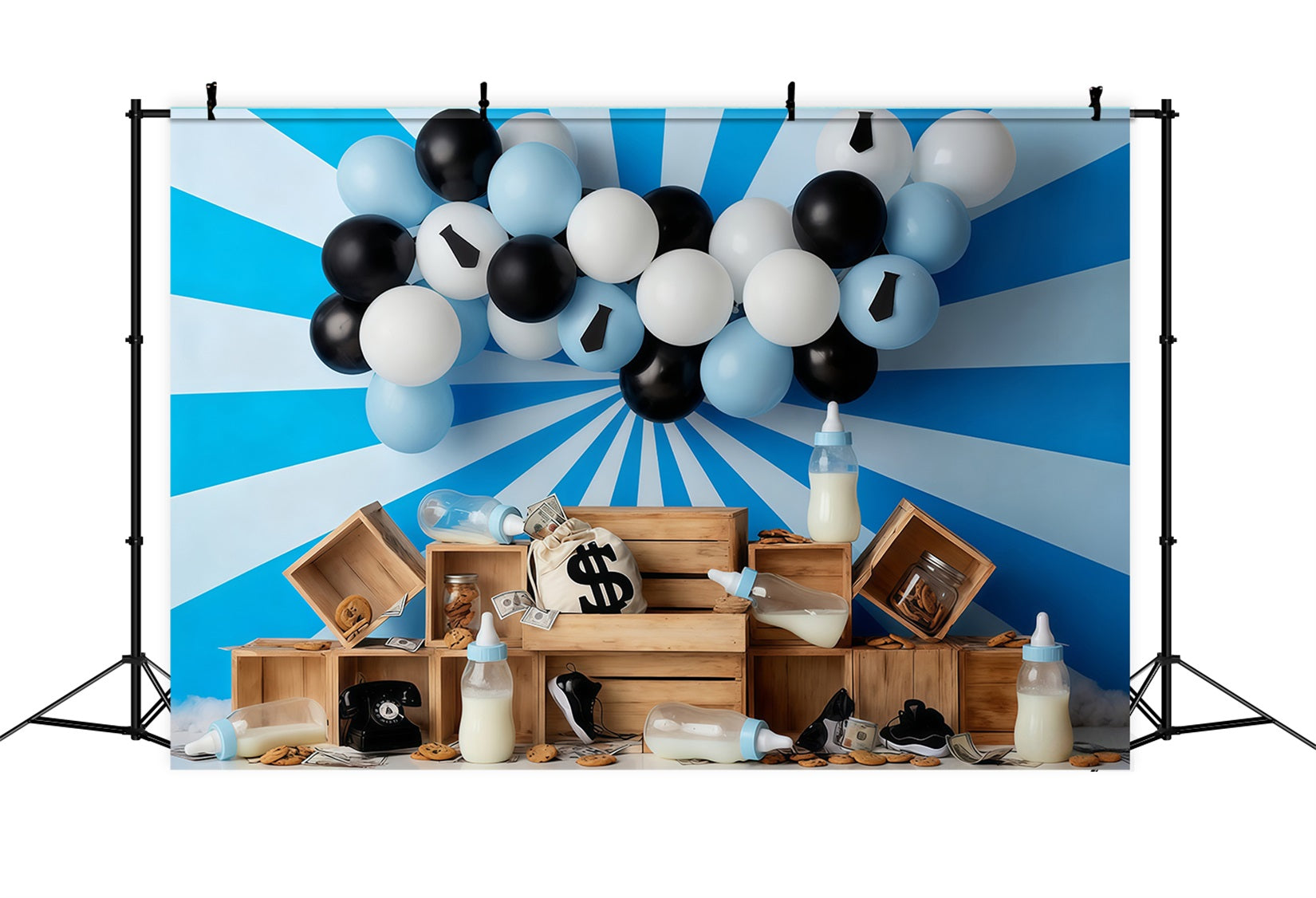 Kuchen-Smash-Hintergrund Geld Baby-Mottoparty Geburtstagshintergrund MRR10-47