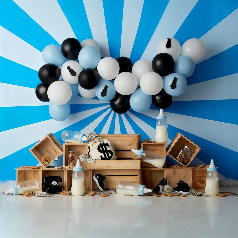 Kuchen-Smash-Hintergrund Geld Baby-Mottoparty Geburtstagshintergrund MRR10-47
