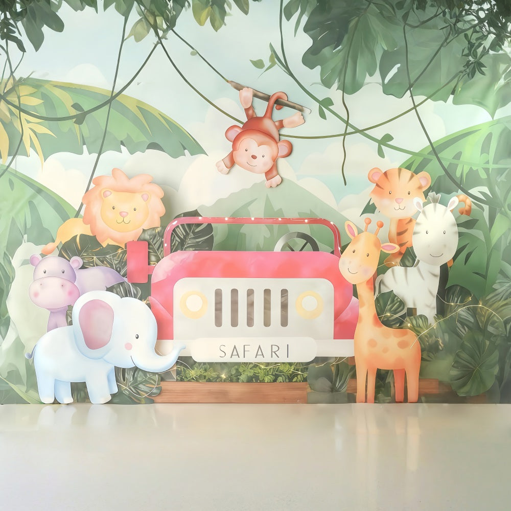 Kinder-Fotohintergrund Safari Dschungelabenteuer Kinderhintergründe MRR10-50