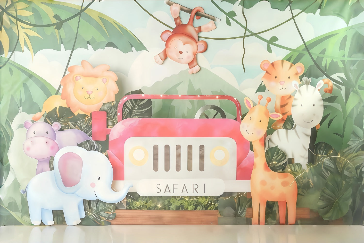 Kinder-Fotohintergrund Safari Dschungelabenteuer Kinderhintergründe MRR10-50