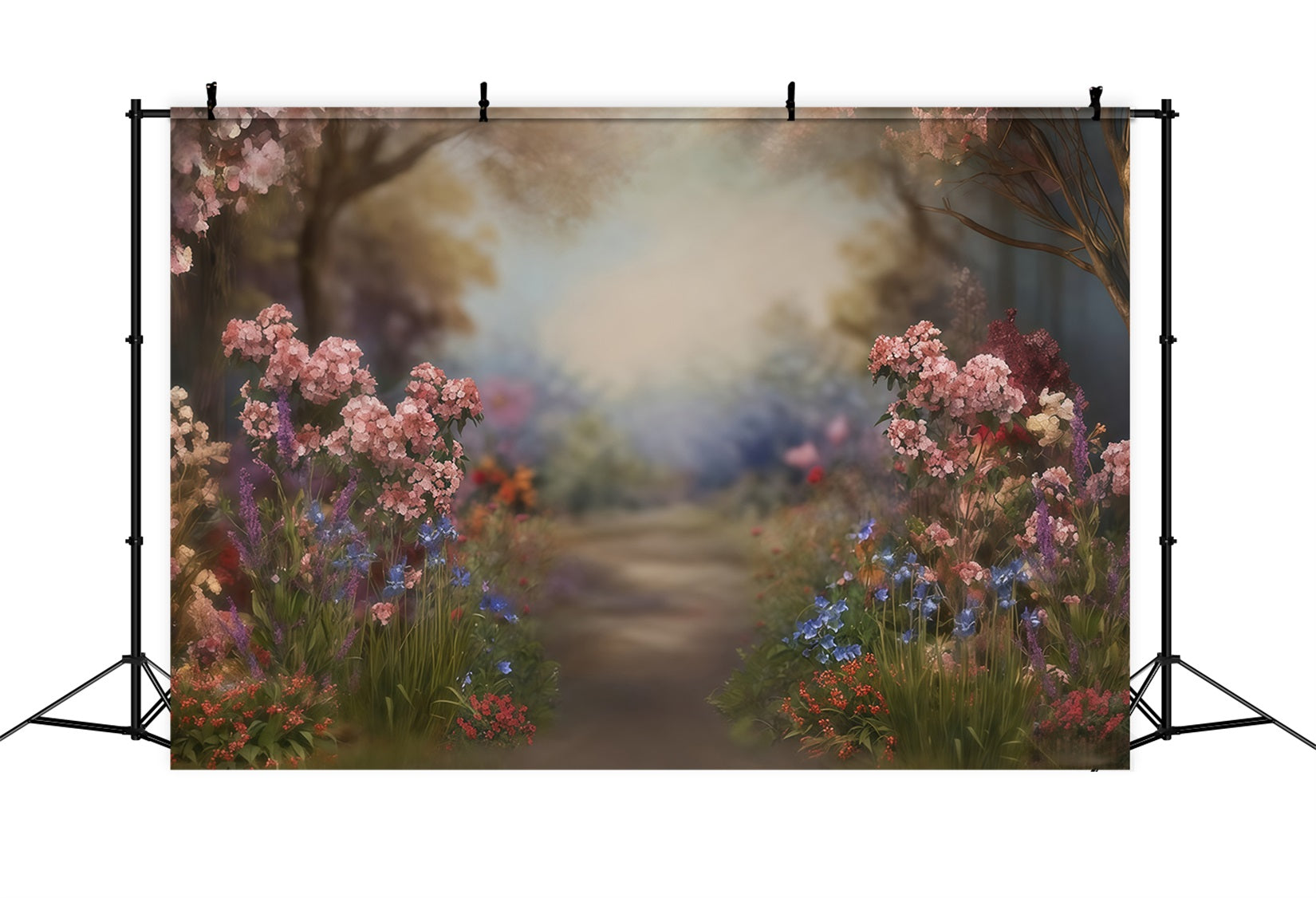 Fine Art-Hintergründe Blumenweg Blühende Bäume Künstlerischer Hintergrund MRR10-57