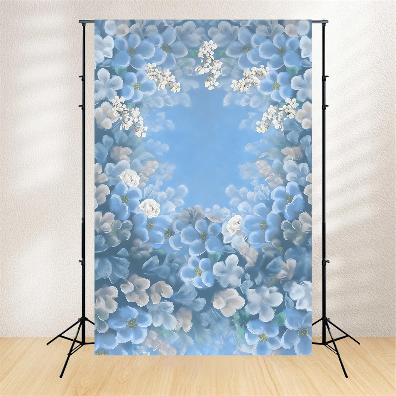 Künstlerischer Hintergrund Aquarell Blau Blühende Blumen Kunstvolle Hintergründe MRR10-59