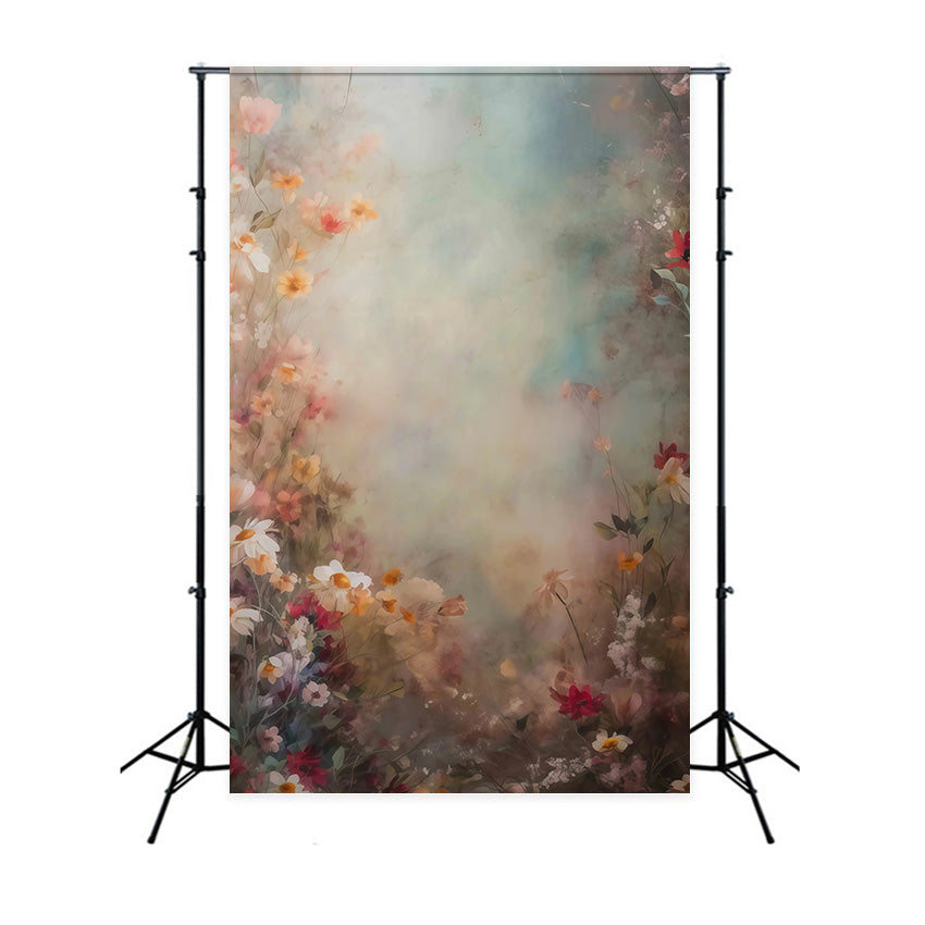 Kunstvoller Hintergrund Üppige Wildblumenwiese Künstlerische Hintergründe MRR10-60