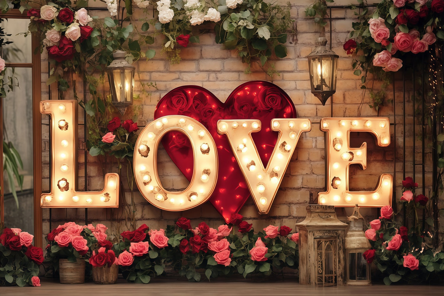 Valentinstag-Hintergrund Glitter Love Light Flower Valentinstag-Hintergrund MRR11-119