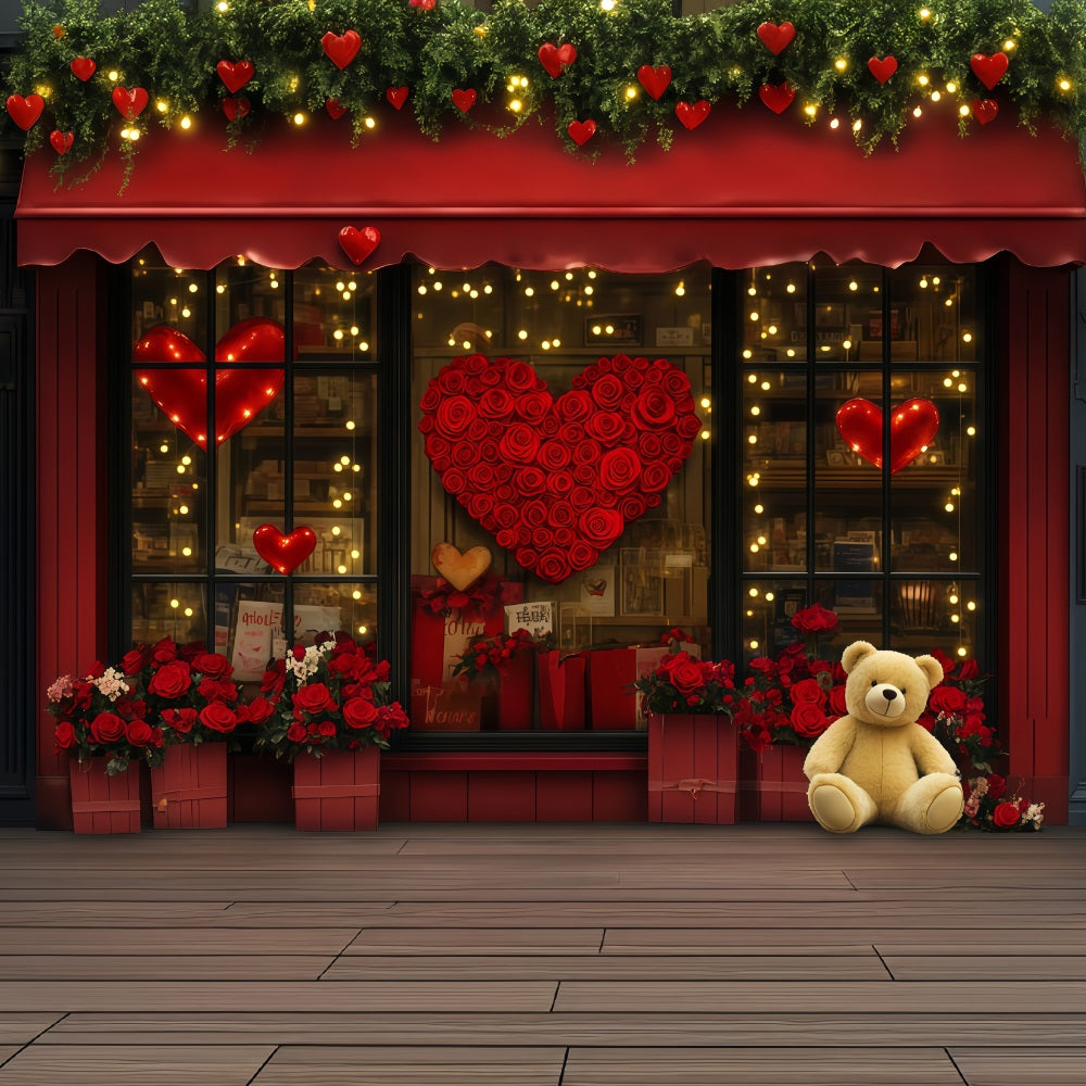 Valentinstag-Hintergrund Geschenkeladen Rote Rose Valentinstag-Hintergründe MRR11-120