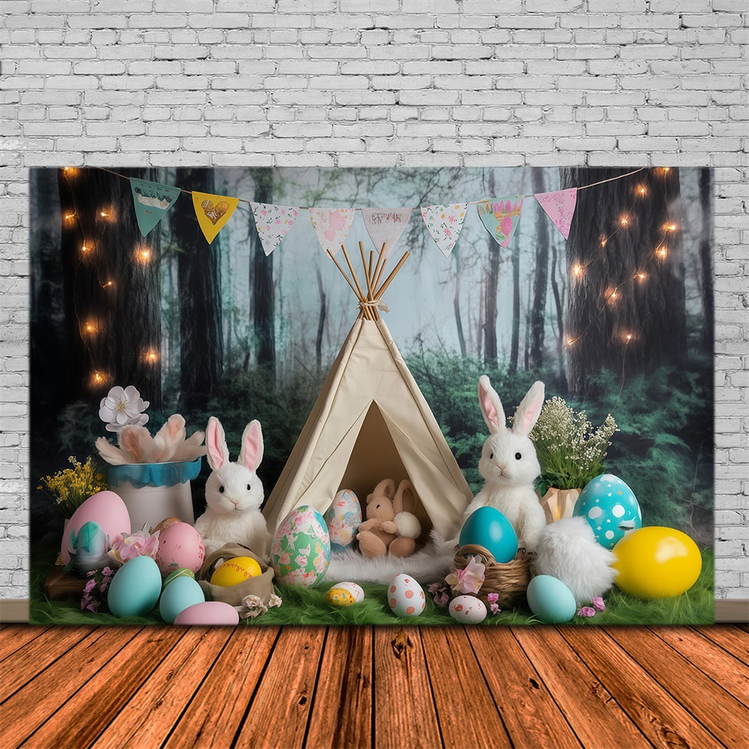 Hintergründe für Osterfotos Waldzelt Hase Versammlung Hasen-Hintergrund MRR11-80