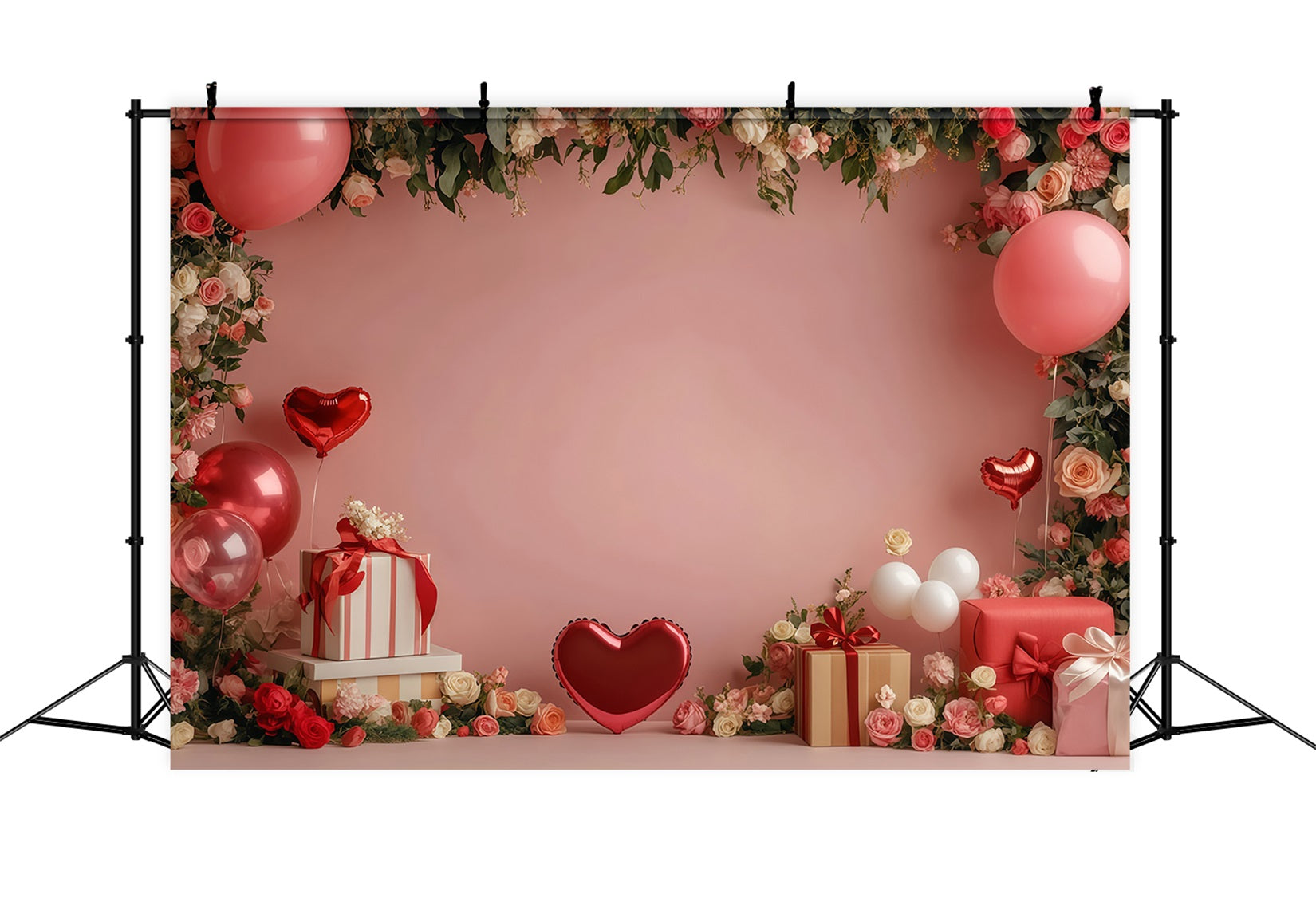 Valentinstag-Hintergrund Romantisches rosa Geschenk Garten Valentinstag-Hintergrund MRR11-97