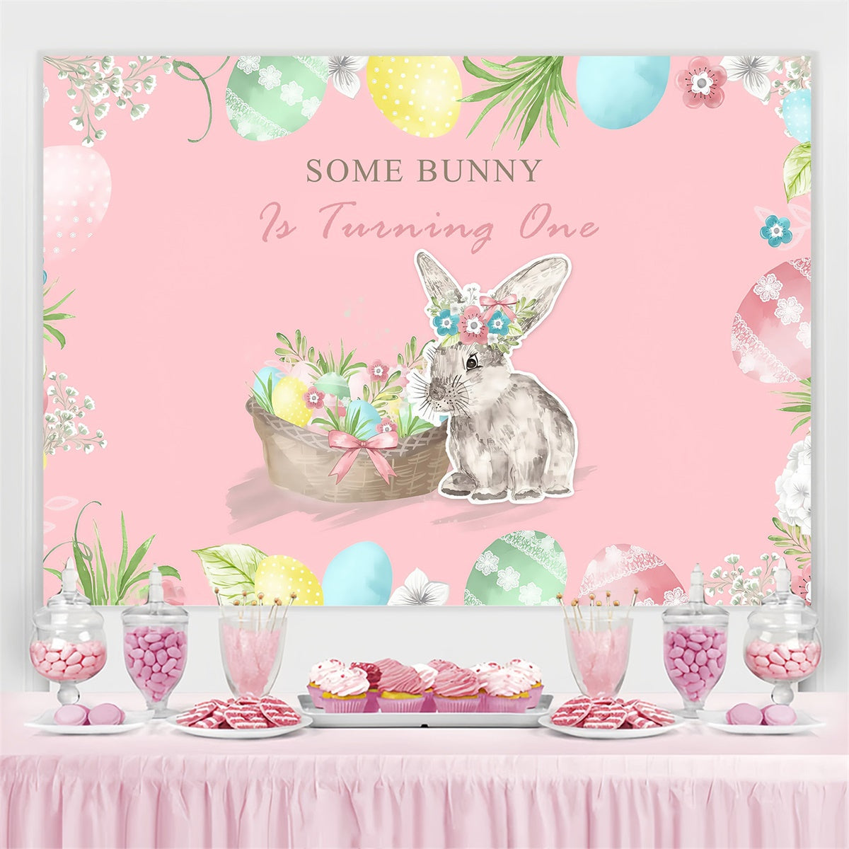 Ostern Fotohintergründe Floral Bunny Geburtstag Spaß benutzerdefinierte Hintergrund MRR3-132