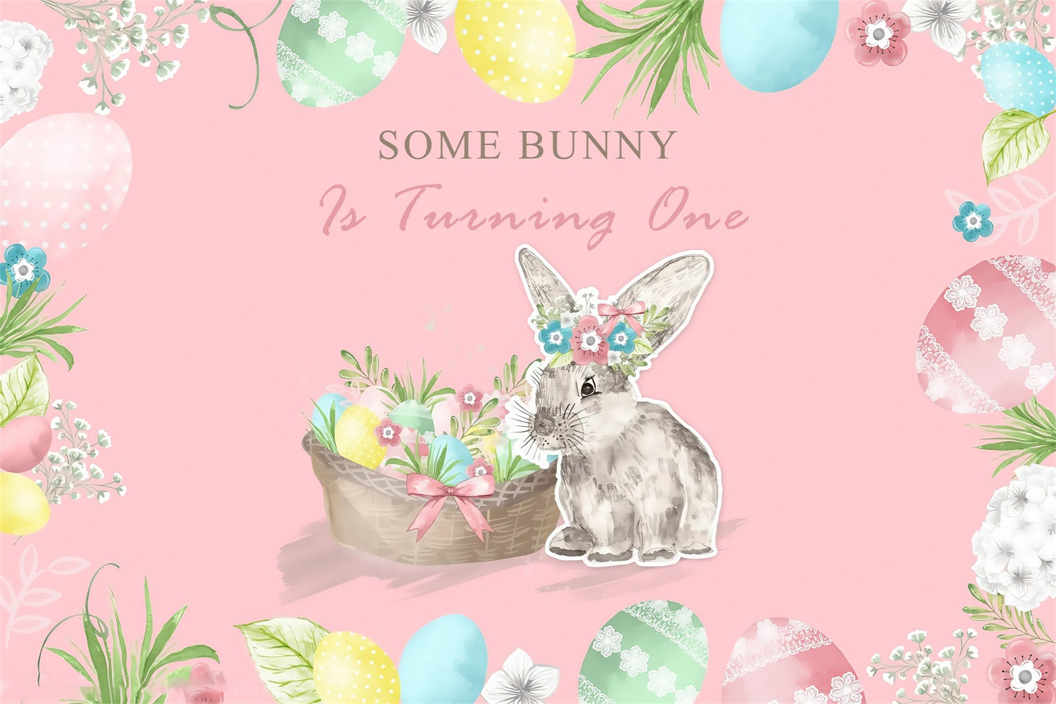 Ostern Fotohintergründe Floral Bunny Geburtstag Spaß benutzerdefinierte Hintergrund MRR3-132