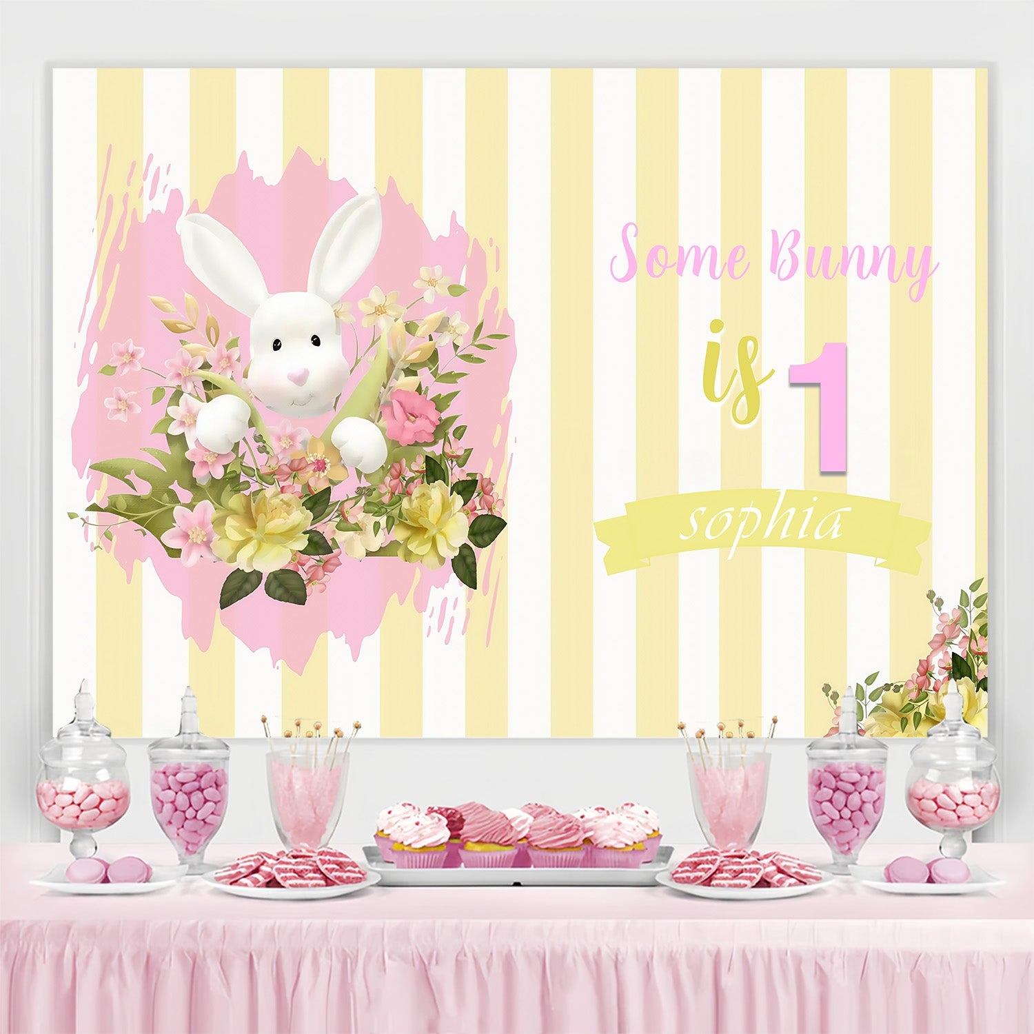 Ostern Fotohintergrund Elegant Aquarell Hase Individueller Hintergrund MRR3-136