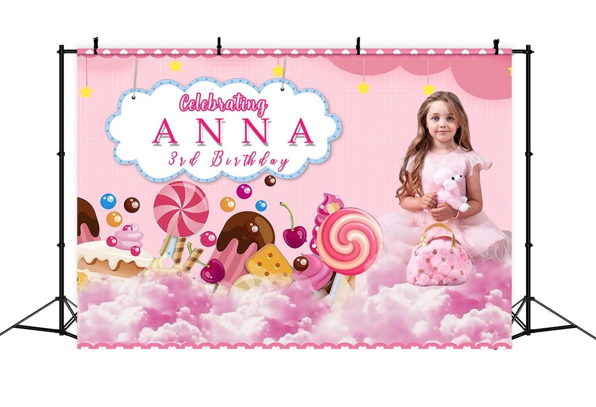 Customize Geburtstag Backdrop Candy Kingdom Dreamland Backdrop MRR3-15