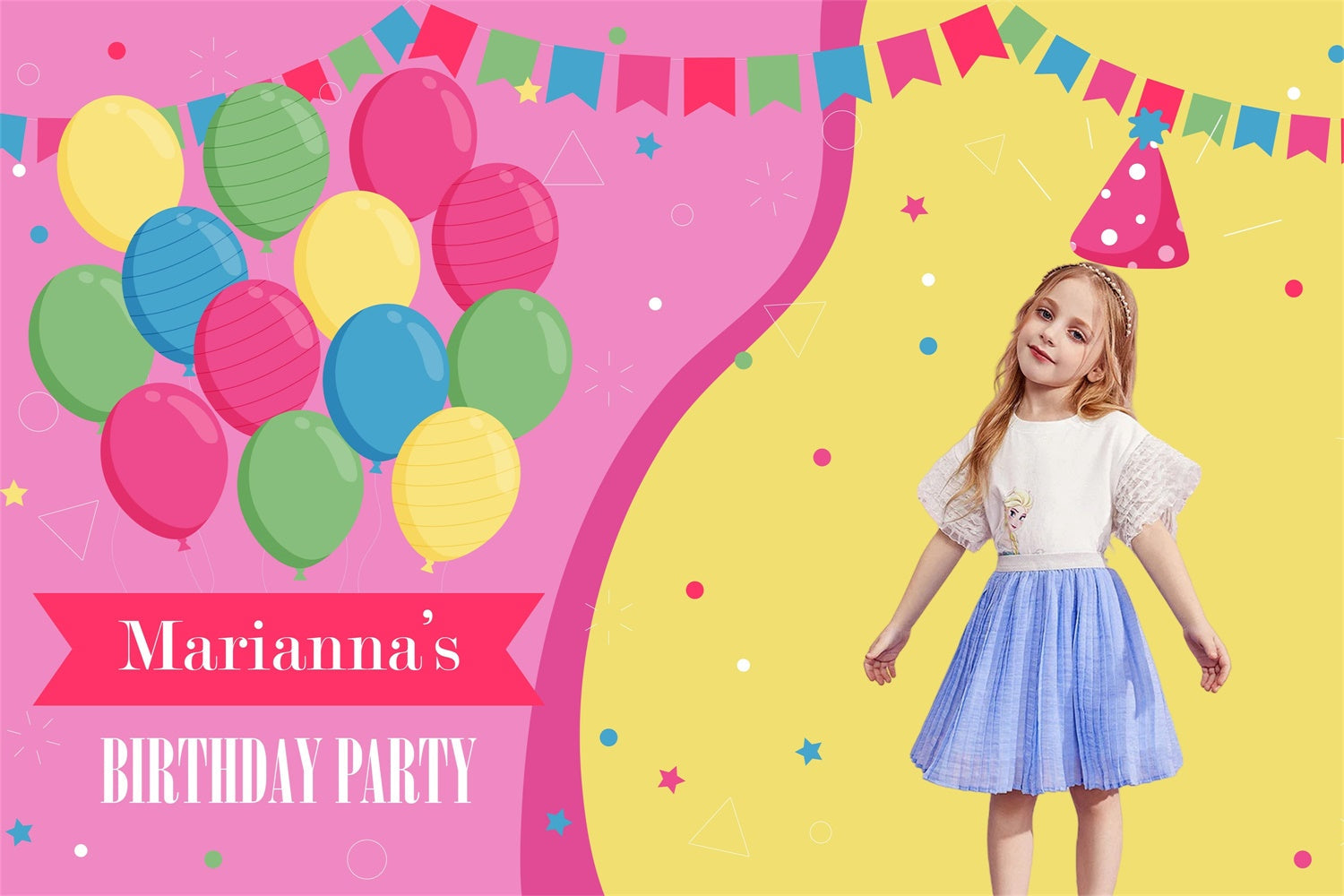 Custom Birthday Party Backdrop Bunte Ballon Fun Backdrop MRR3-18