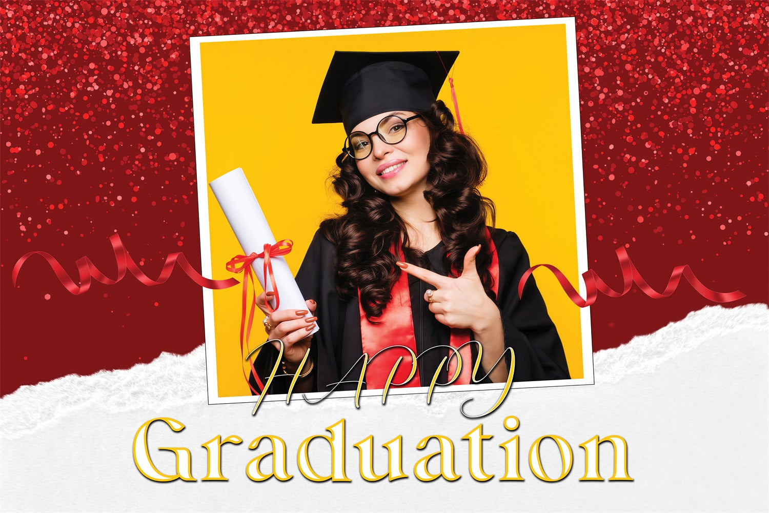 Graduation Backdrop Ideen Funkeln Rot Personalisierte Party Graduation Backdrop MRR3-180