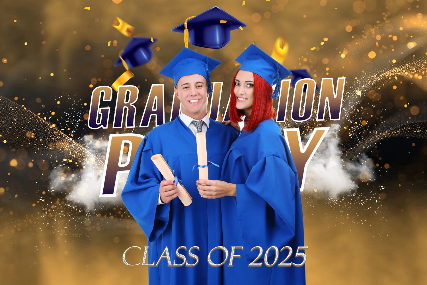 Backdrop Graduation Glitzer Leuchten Personalisierte Party Graduation Backdrop MRR3-186