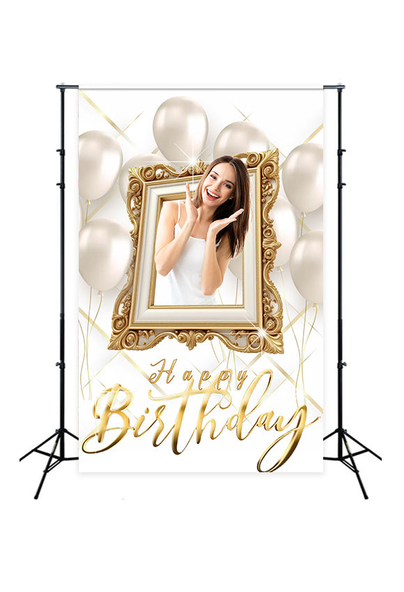 Personalisierte Geburtstag Backdrop Gold Frame Ballon Backdrop MRR3-26