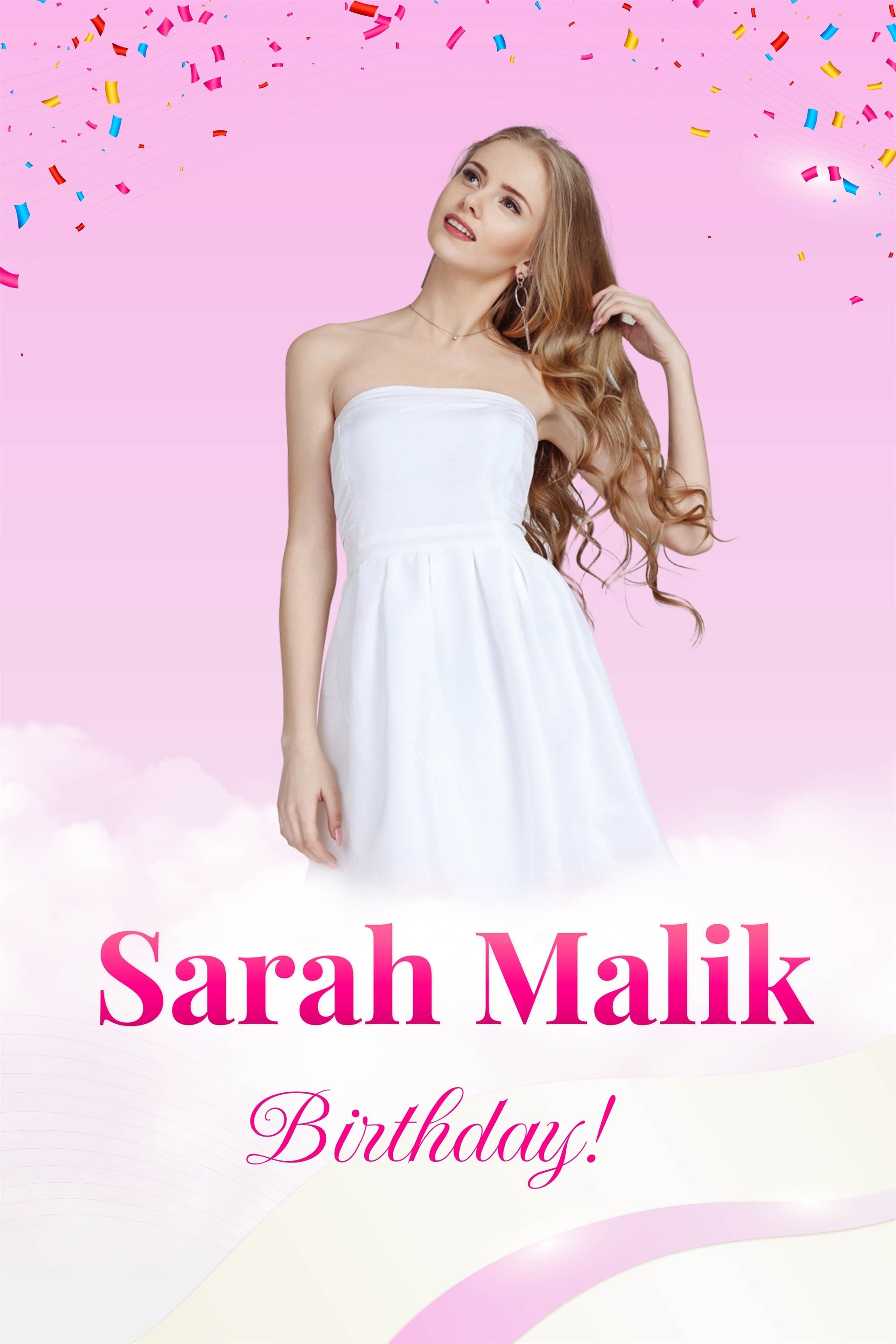 Personalisierte Backdrops Geburtstag Dreamy Rosa Konfetti Backdrop MRR3-29