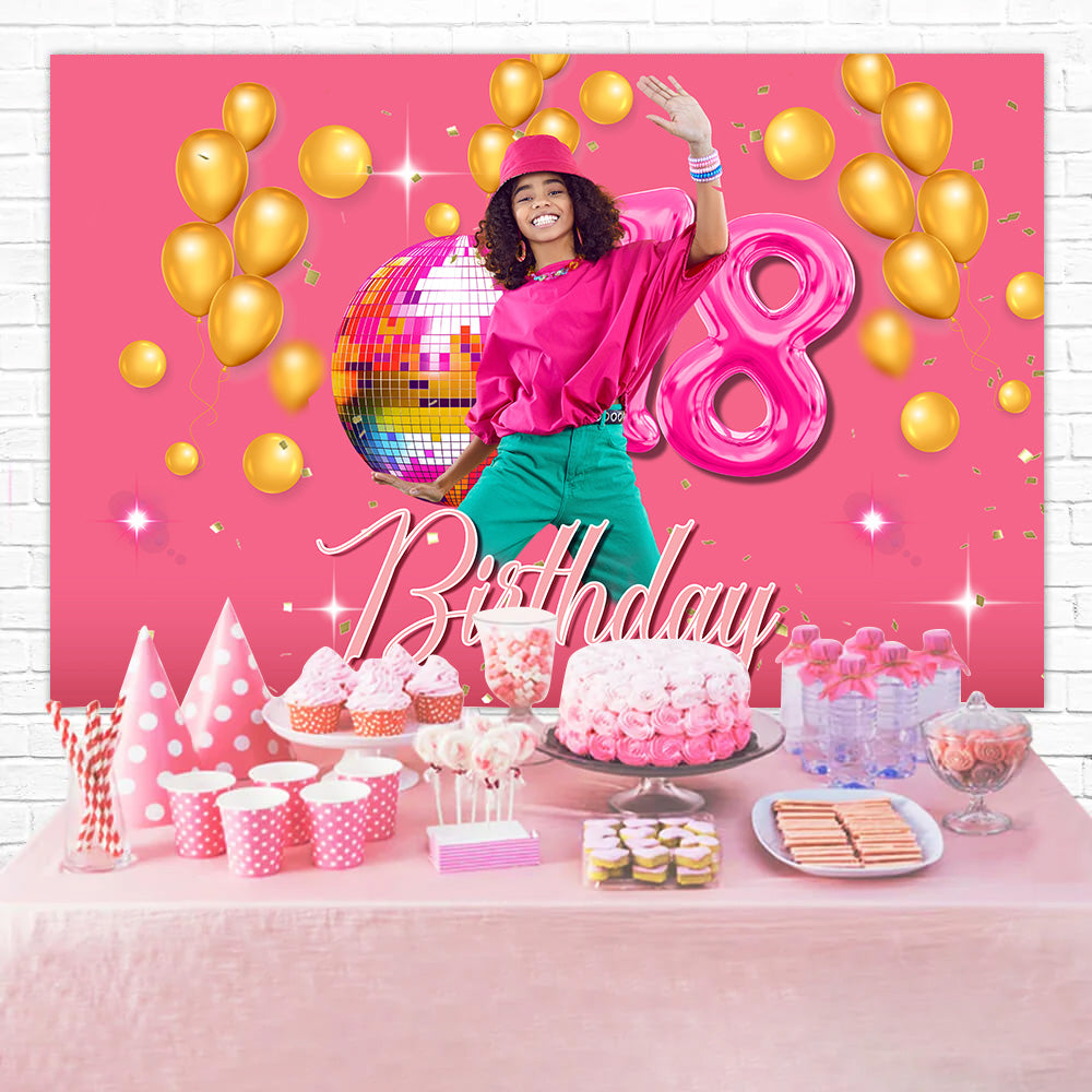 Geburtstag Backdrop Personalisierte Goldene Ballon Party Backdrop MRR3-3