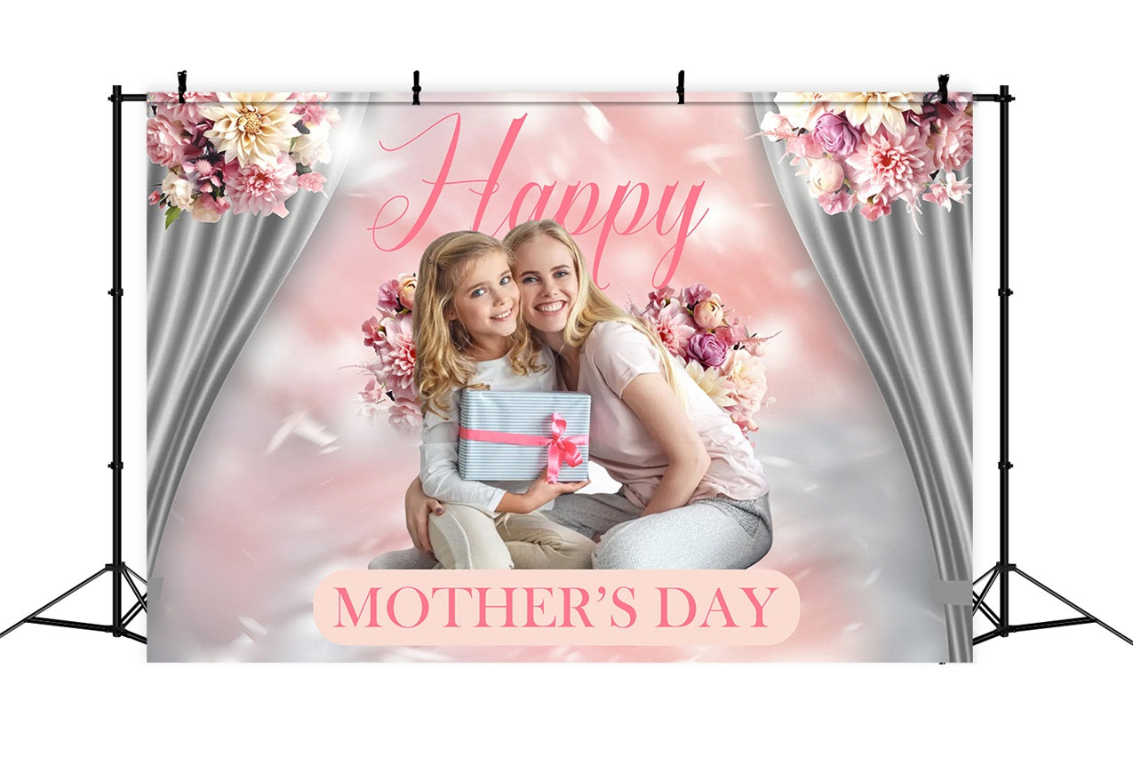 Backdrops für Muttertag Pastellblumenvorhang Personalisierte Backdrops MRR3-34