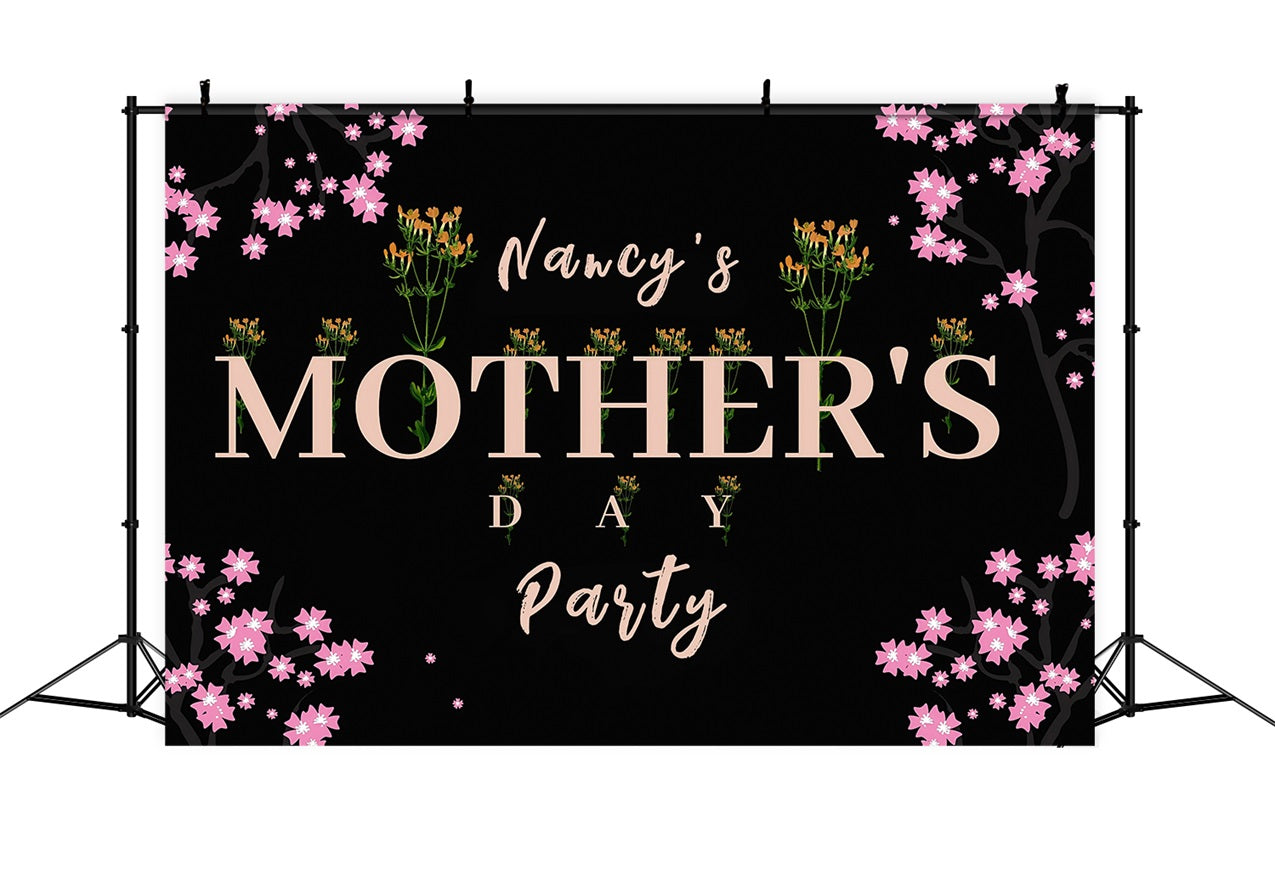 Muttertag Fotohintergrund Dunkel Floral Elegant Personalisierter Hintergrund MRR3-40