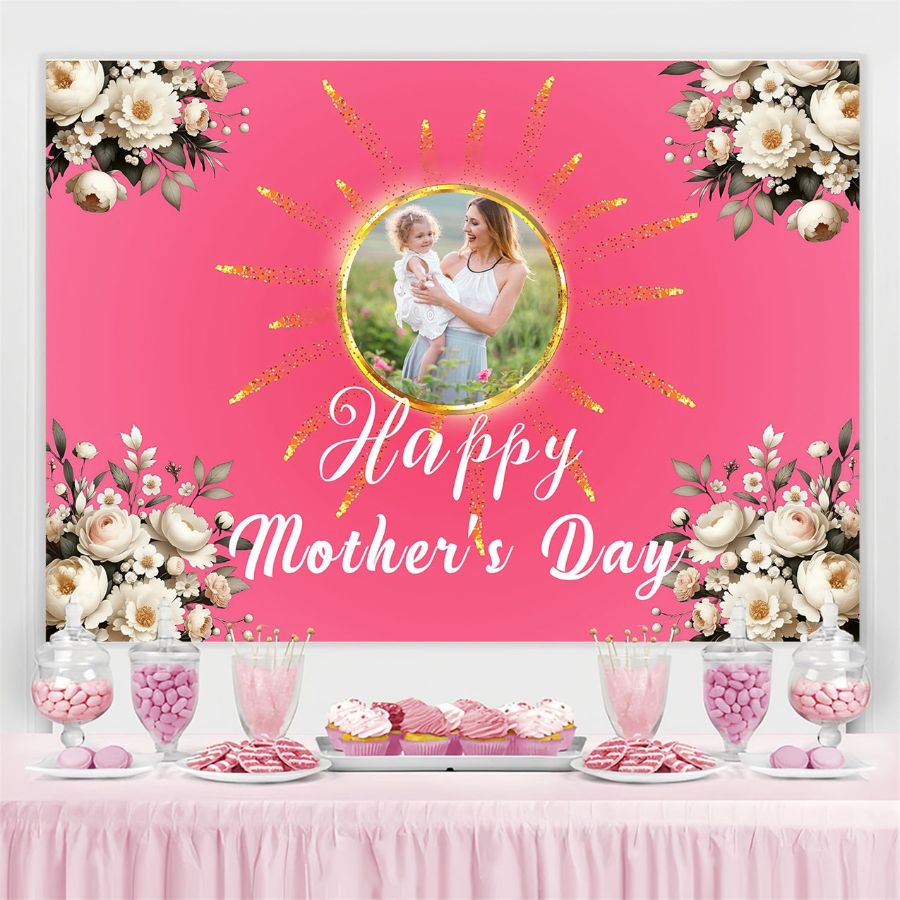 Muttertag Fotokulisse Ideen Sonnengeküsste Blumen Rahmen Personalisierte Kulisse MRR3-50