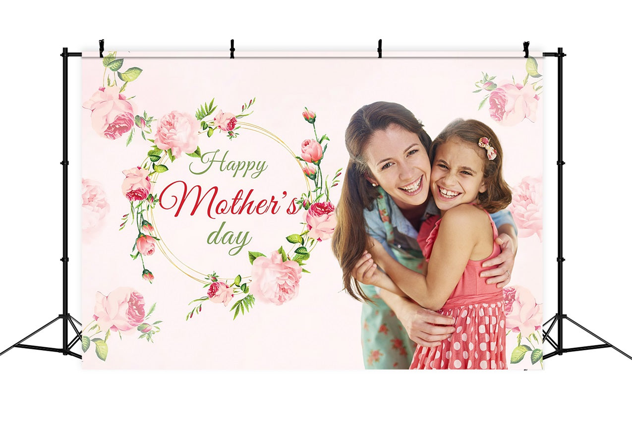 Muttertag Fotokulisse Blissful Embrace Floral Personalisierte Kulisse MRR3-63