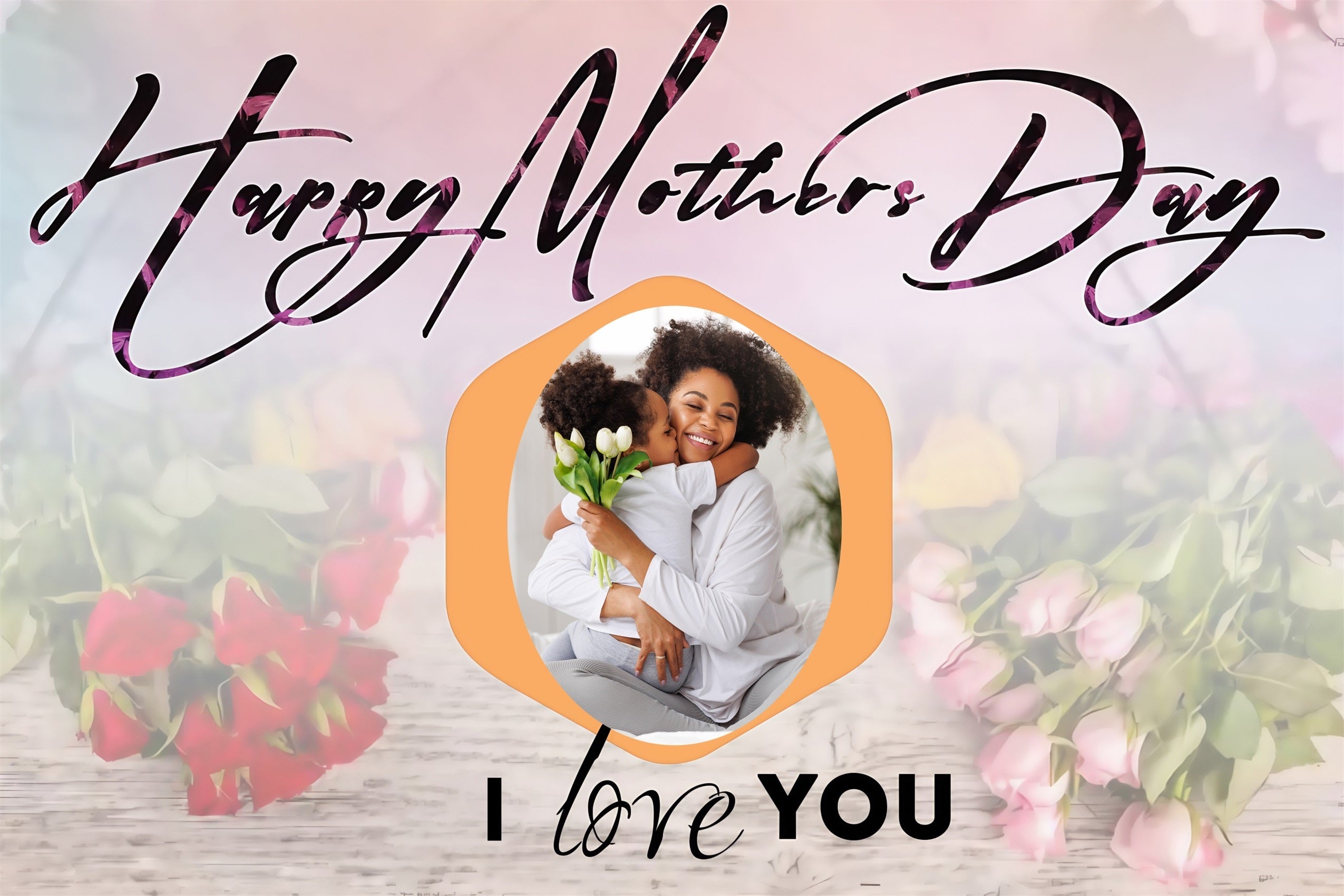 Muttertag Fotohintergrund Elegant Floral Personalisierter Hintergrund MRR3-69