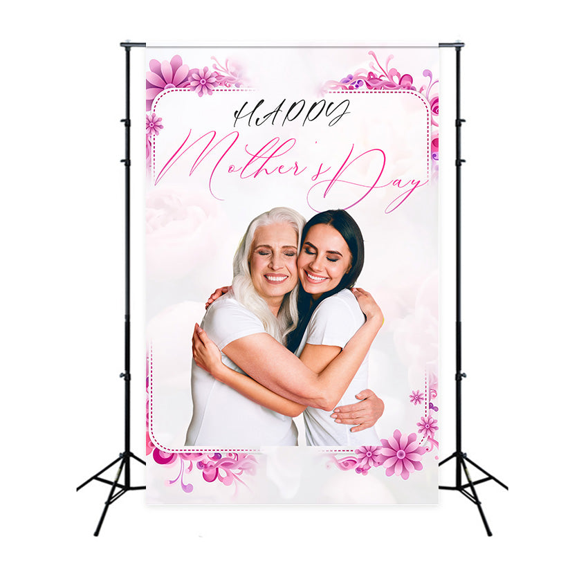 Fotohintergrund zum Muttertag Elegant Rosa Blüte Personalisierter Hintergrund MRR3-79
