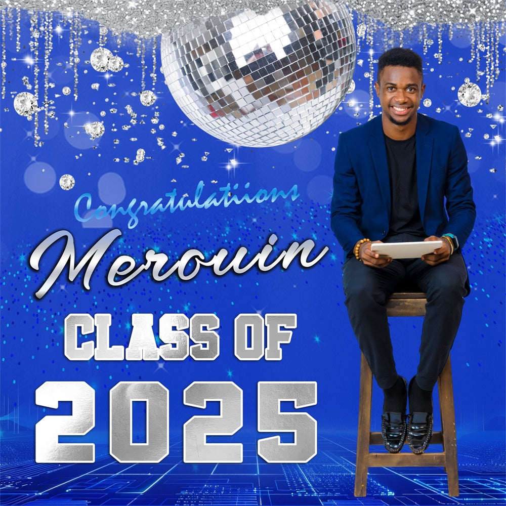 Custom Graduation Hintergrund Disco Mirror Ball Graduation Party Hintergrund MRR5-46
