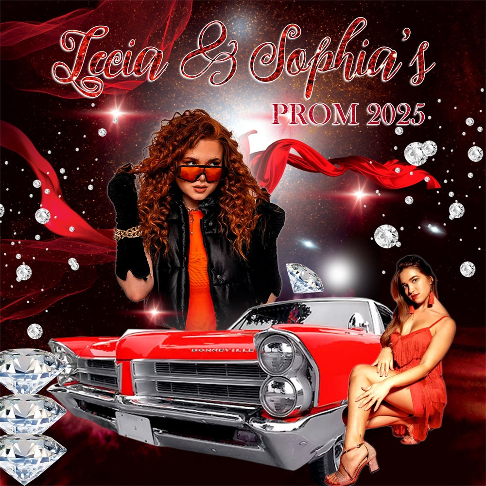 Prom Backdrop Ideen Vintage Auto Glanz Custom Graduation Party Hintergrund MRR5-60